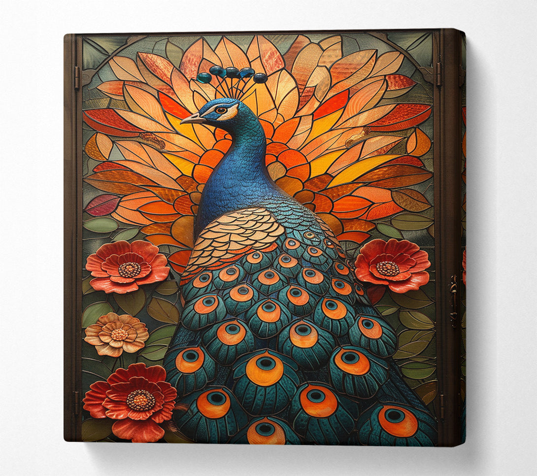  A Canvas Print of Peacock In The Garden Canvas Print