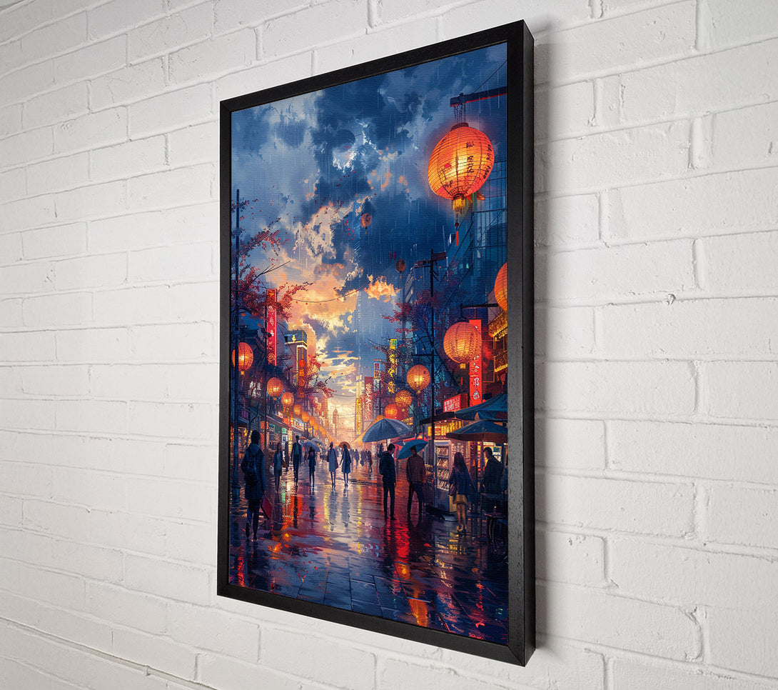  A Canvas Print of City In The Rain Canvas Print
