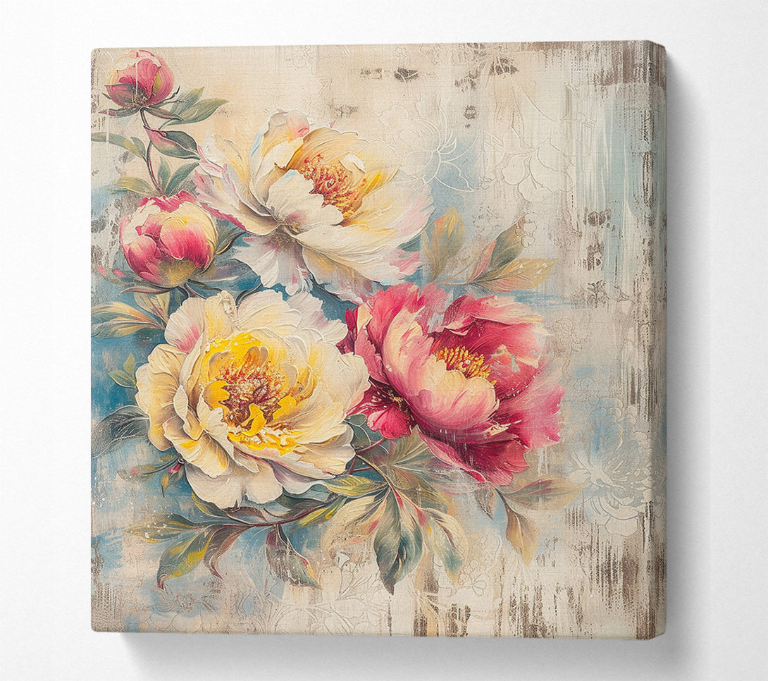  A Canvas Print of Vintage Peonies Canvas Art