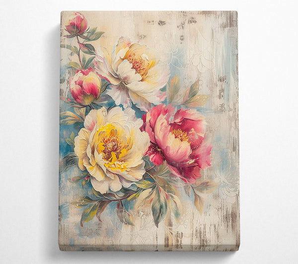  A Canvas Print of Vintage Peonies Canvas Art