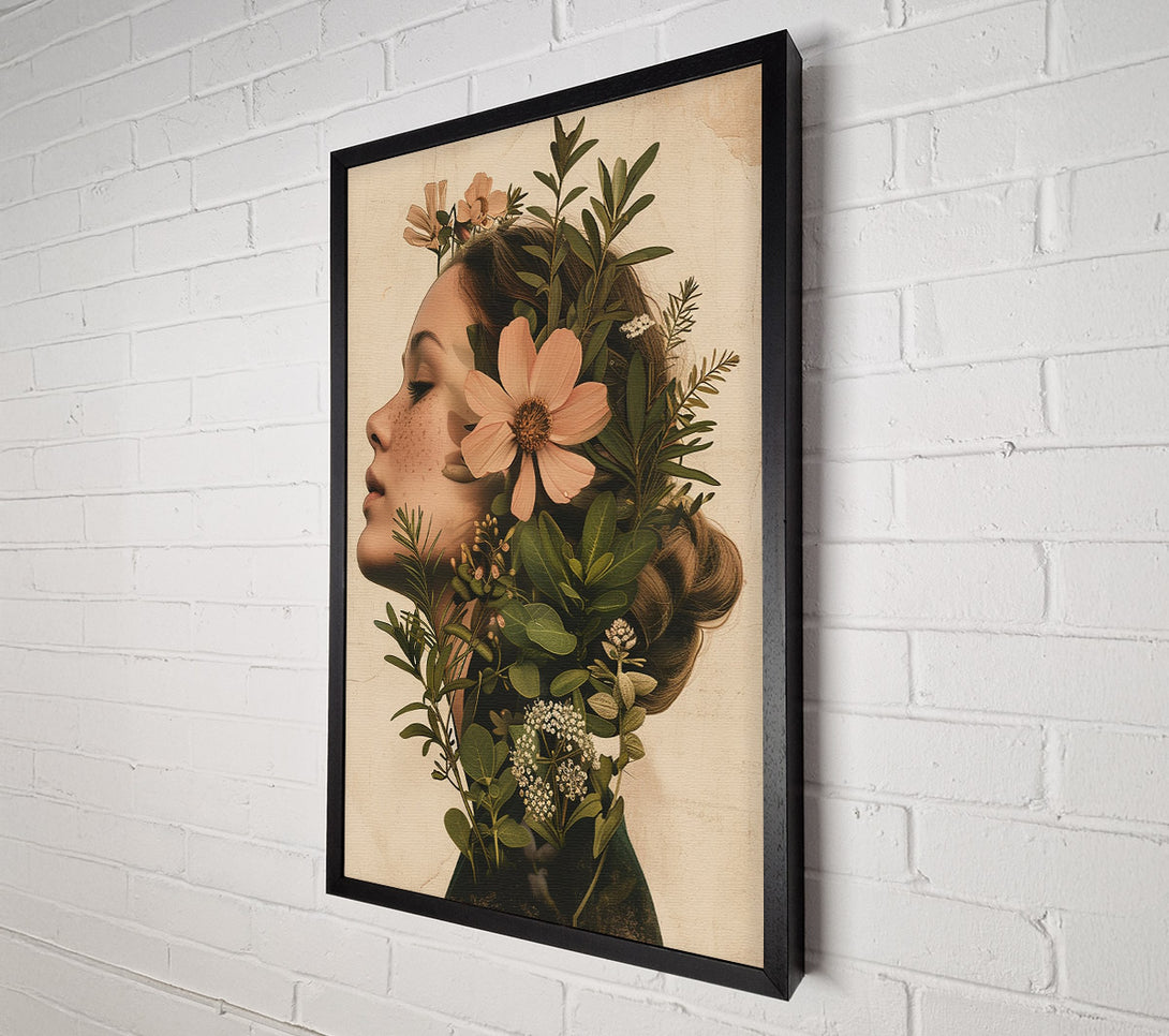  A Canvas Print of A Woman With Flowers In Her Hair Canvas Wall Art