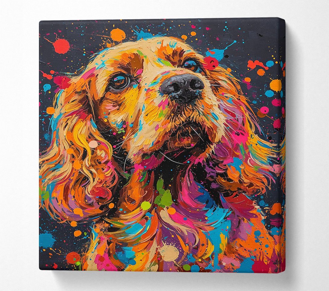  A Canvas Print of A Colorful汪 Canvas Print