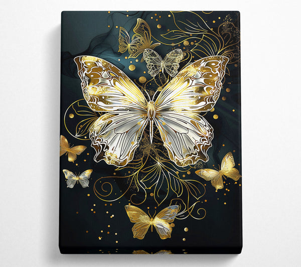  A Canvas Print of Golden Flutter Canvas Wall Art