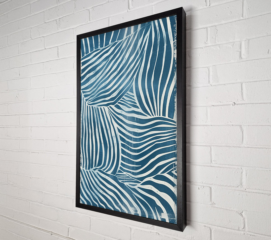  A Canvas Print of Swirling Blue Leaves Canvas Print