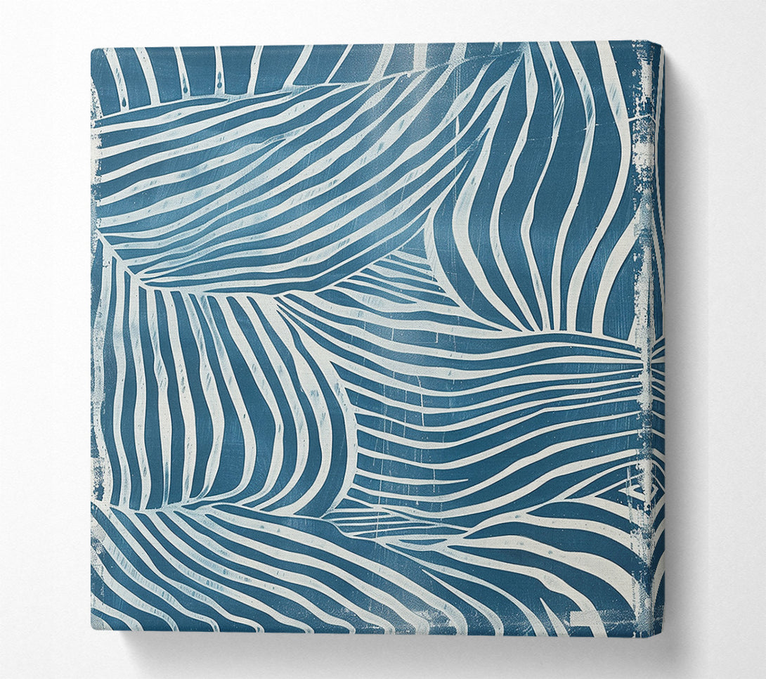  A Canvas Print of Swirling Blue Leaves Canvas Print