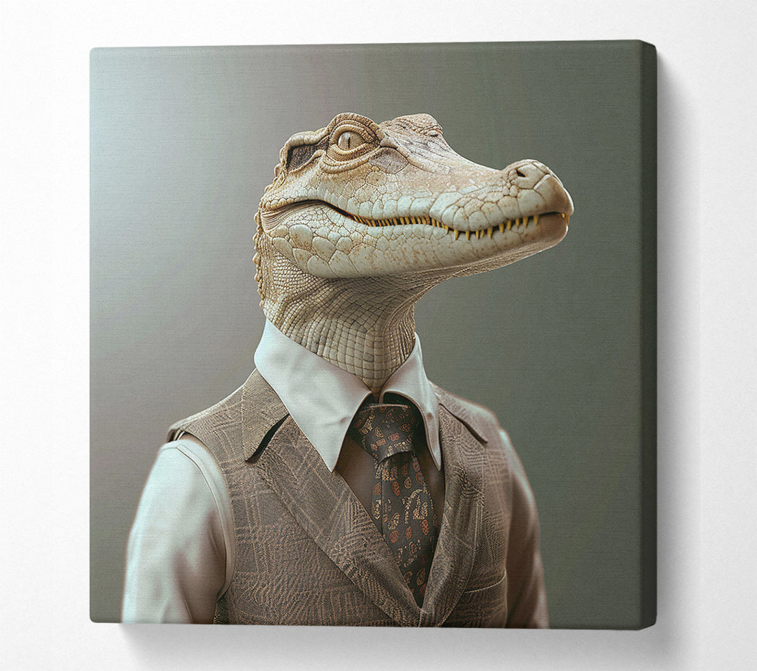  A Canvas Print of How About The Business Crocodile ? Canvas Art