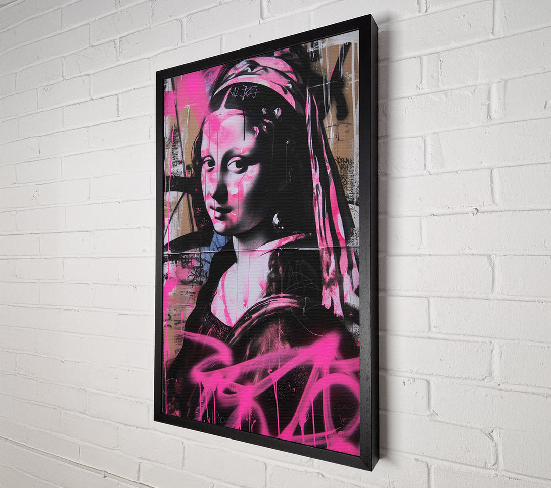  A Canvas Print of Mona Lisa Graffiti Canvas Wall Art