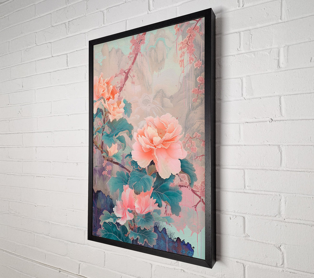  A Canvas Print of Pink Peonies In The Mist Canvas Print