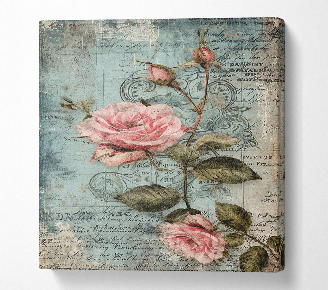  A Canvas Print of Vintage Rose Canvas Art