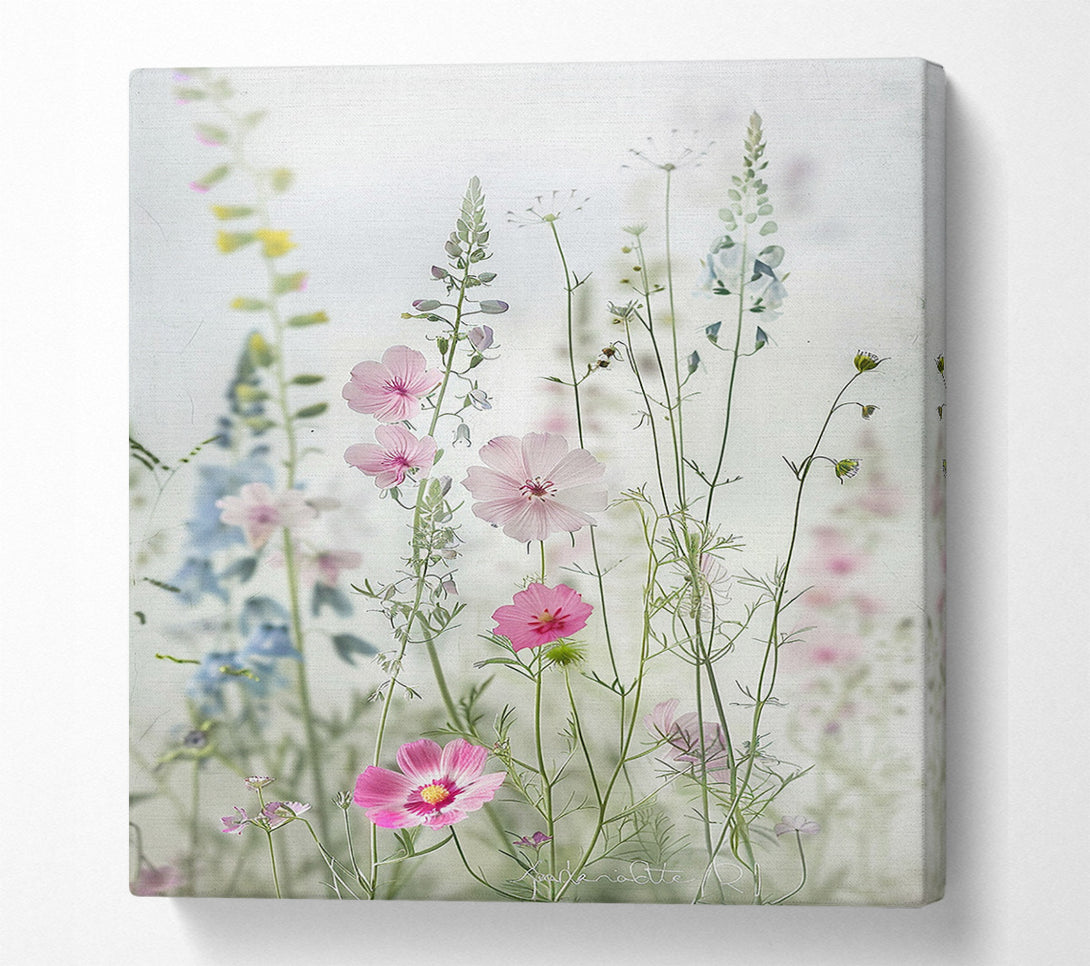  A Canvas Print of A Field Of Flowers Canvas Print