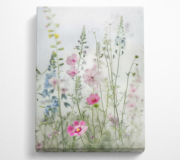  A Canvas Print of A Field Of Flowers Canvas Print