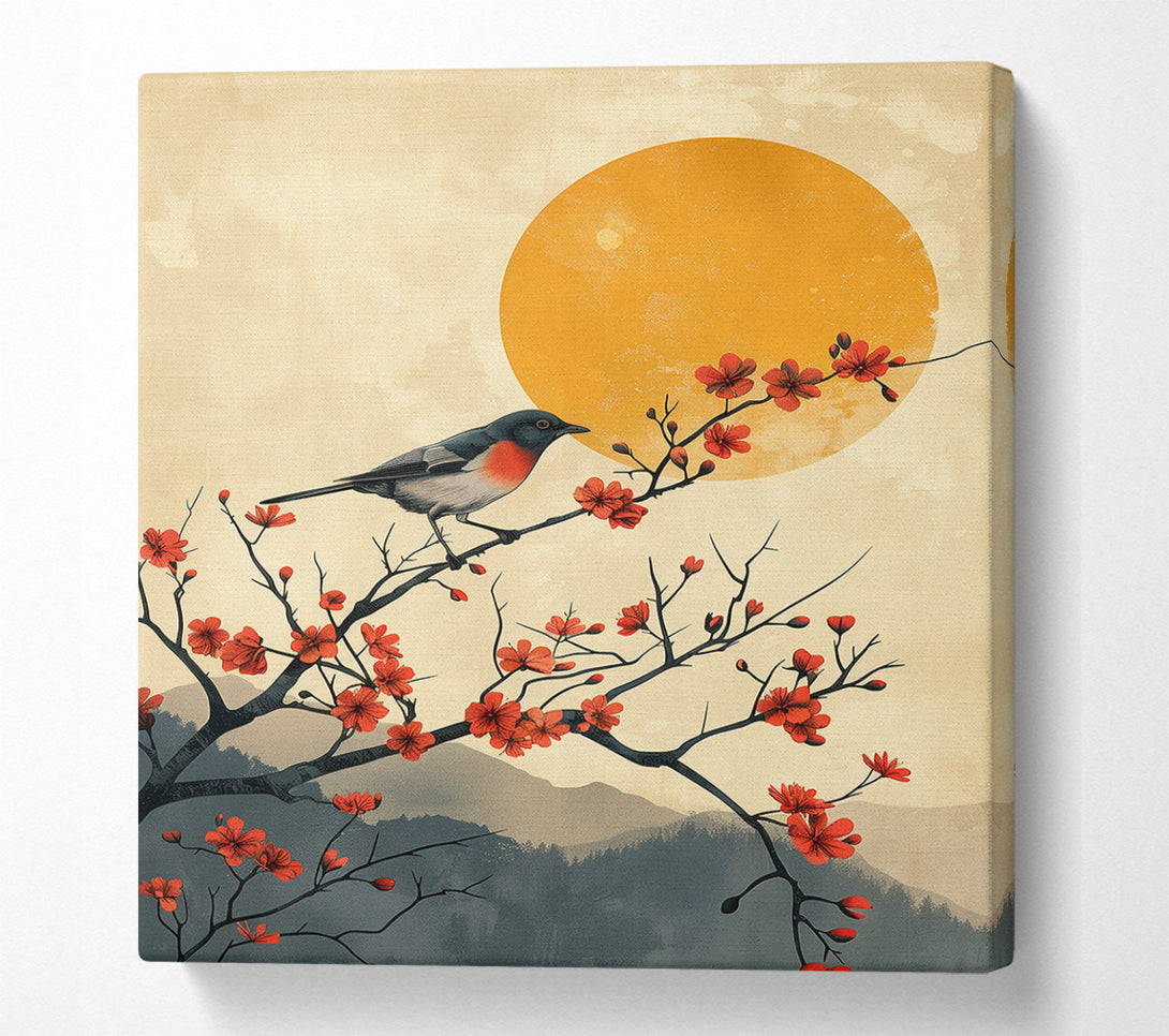 A Canvas Print of Bird On A Branch Canvas Art