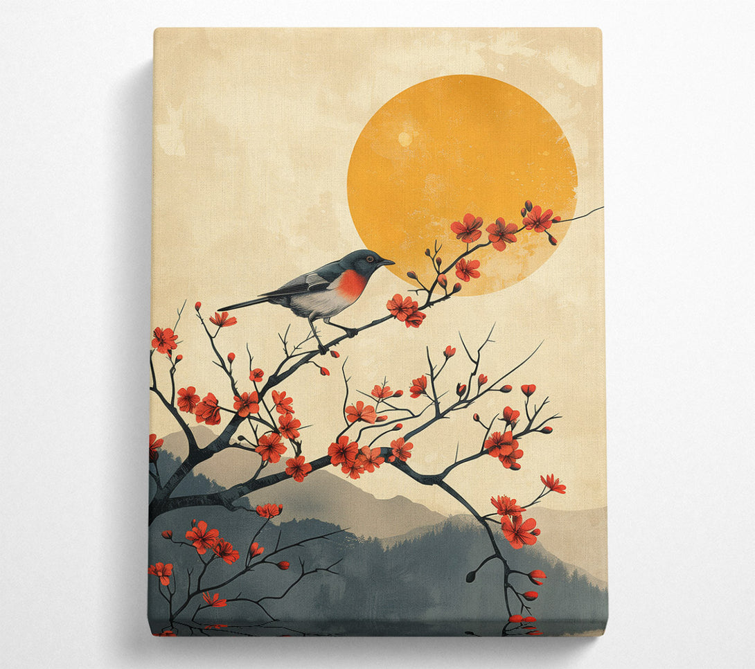  A Canvas Print of Bird On A Branch Canvas Art