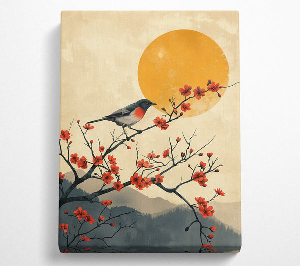  A Canvas Print of Bird On A Branch Canvas Art