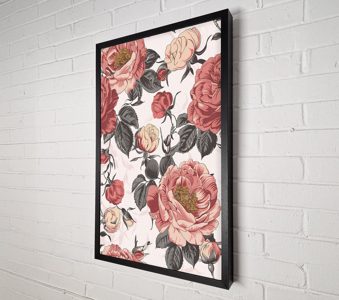  A Canvas Print of Vintage Rose Garden Canvas Wall Art