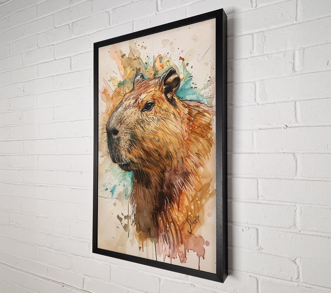  A Canvas Print of Capybara In The Wild Canvas Print
