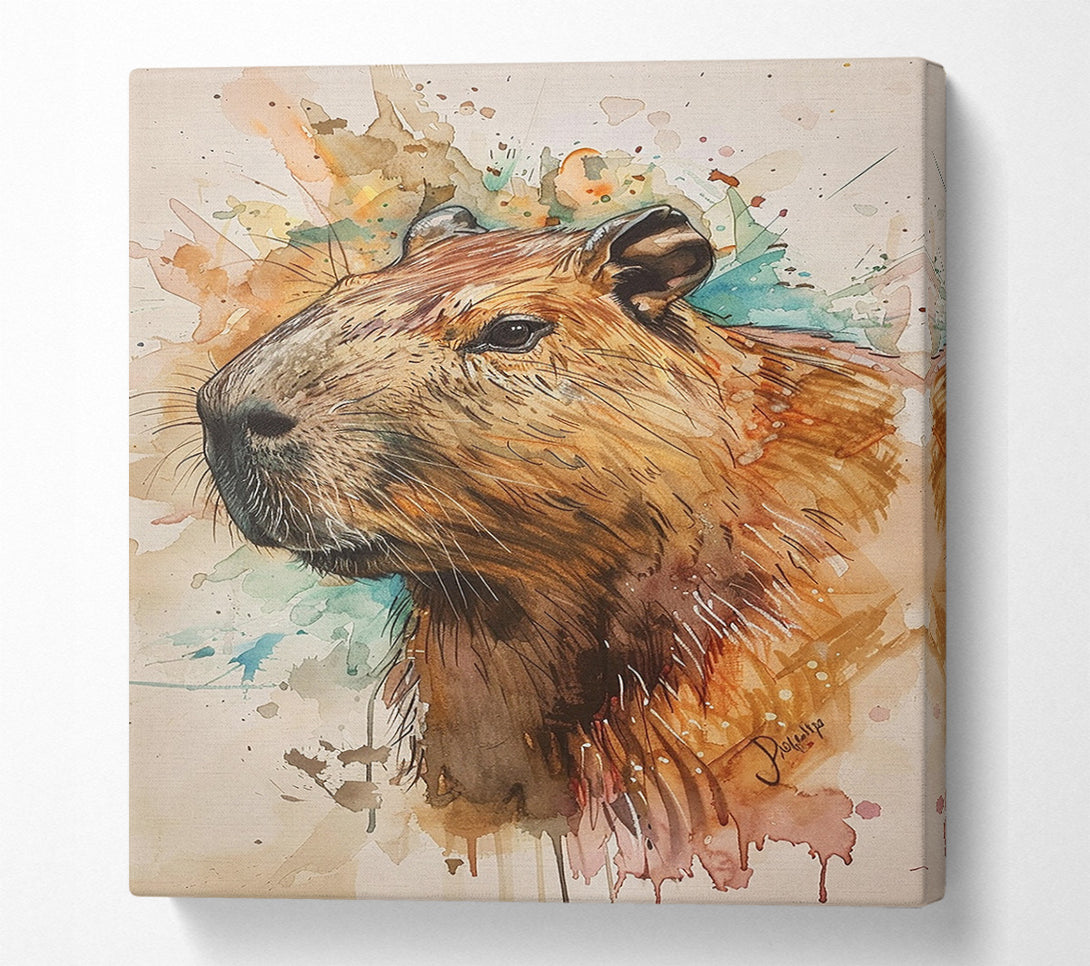  A Canvas Print of Capybara In The Wild Canvas Print