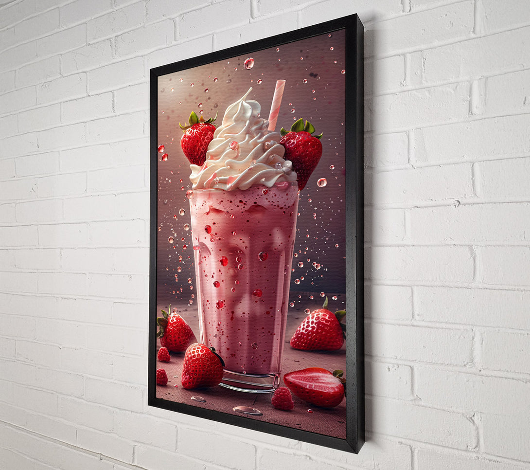  A Canvas Print of Strawberry Milkshake Canvas Wall Art