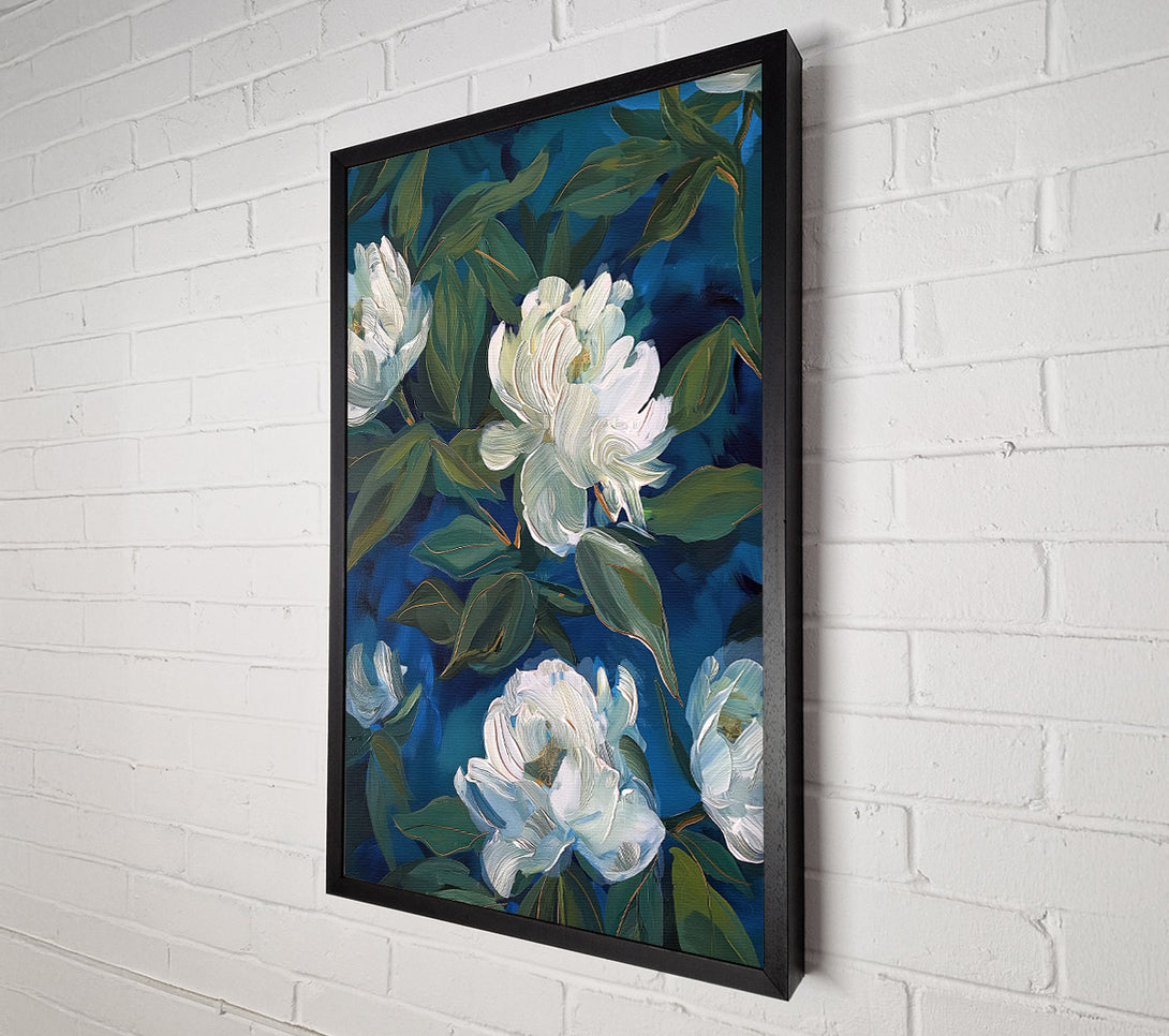  A Canvas Print of Moonlight Peonies Canvas Art