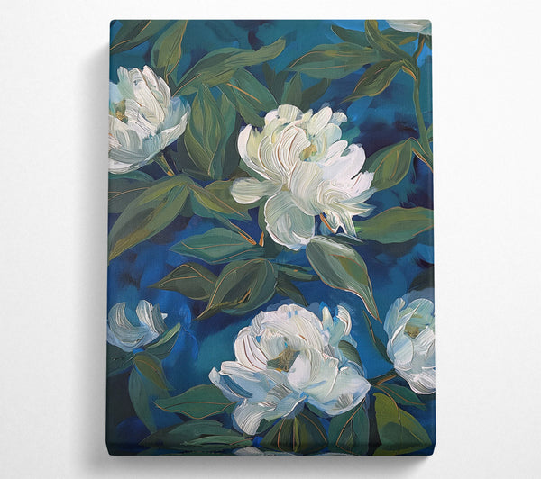  A Canvas Print of Moonlight Peonies Canvas Art