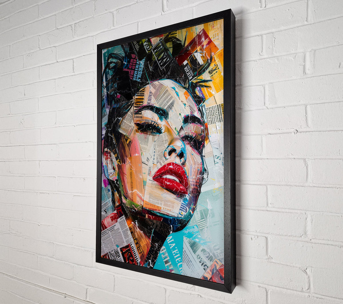  A Canvas Print of A Collage Of A Woman'S Face Canvas Art