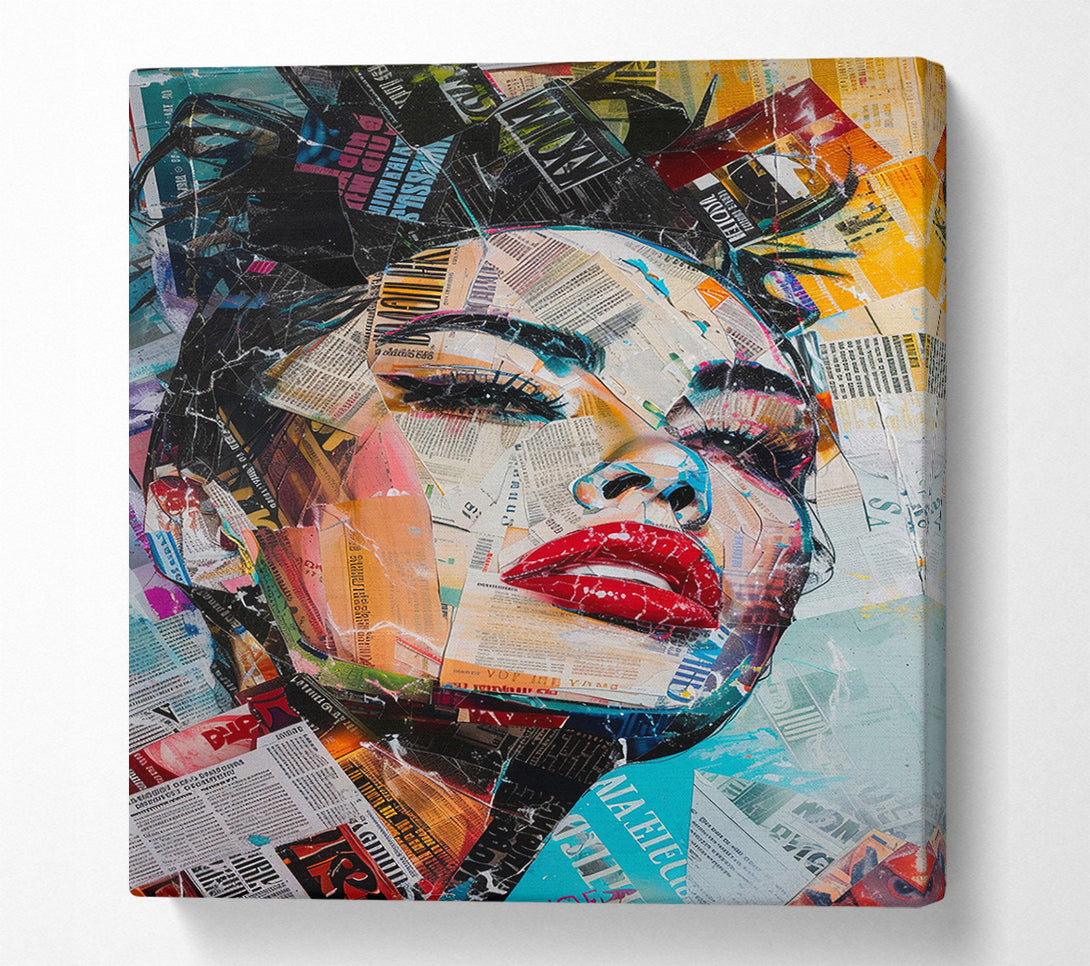  A Canvas Print of A Collage Of A Woman'S Face Canvas Art