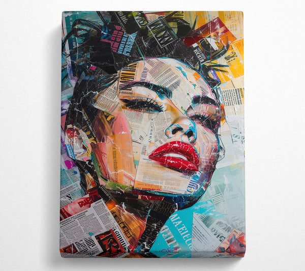  A Canvas Print of A Collage Of A Woman'S Face Canvas Art