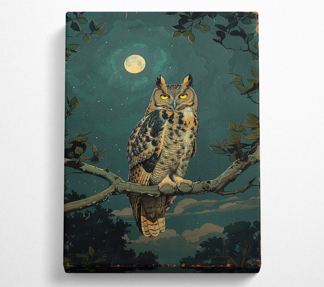  A Canvas Print of Owl In The Moonlight Canvas Print