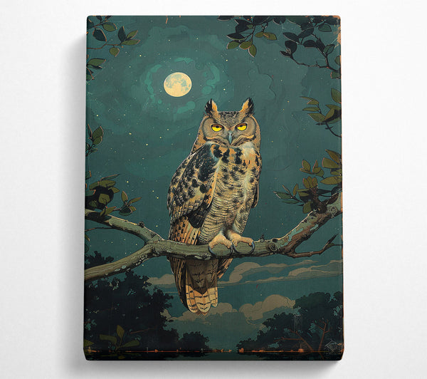  A Canvas Print of Owl In The Moonlight Canvas Print