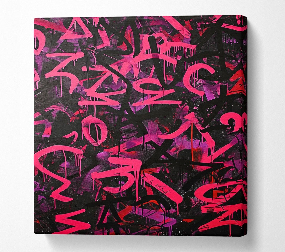  A Canvas Print of Pink Graffiti Canvas Print