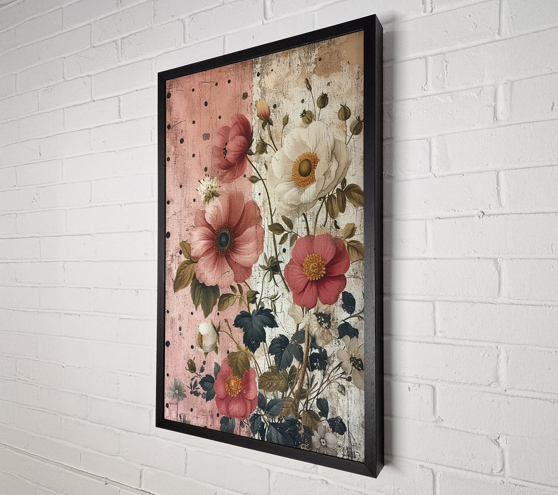  A Canvas Print of Vintage Floral Canvas Art