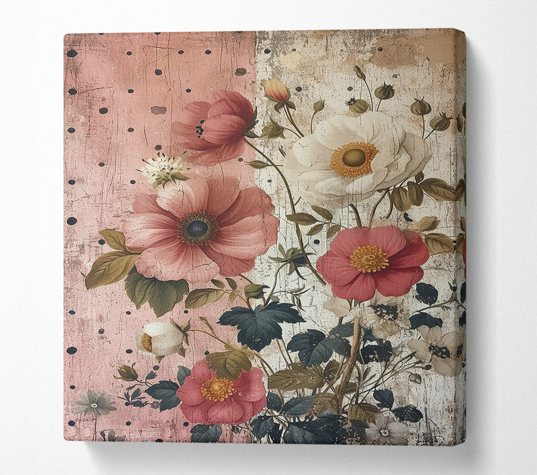  A Canvas Print of Vintage Floral Canvas Art