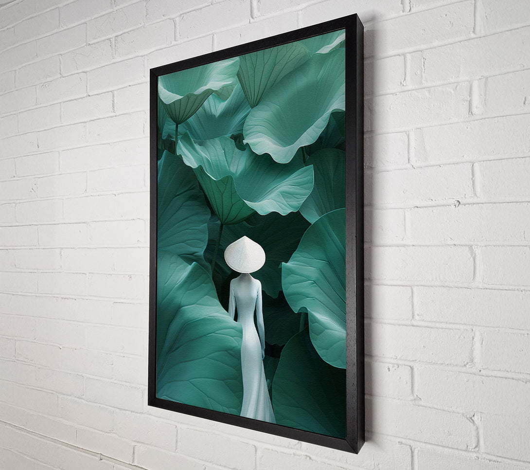  A Canvas Print of The Lady In The Lotus Garden Canvas Print