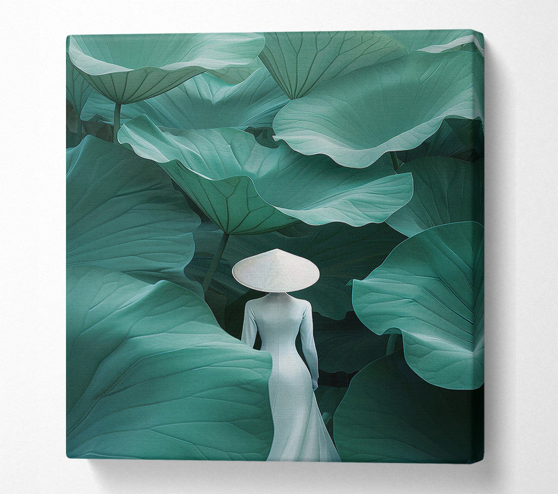  A Canvas Print of The Lady In The Lotus Garden Canvas Print