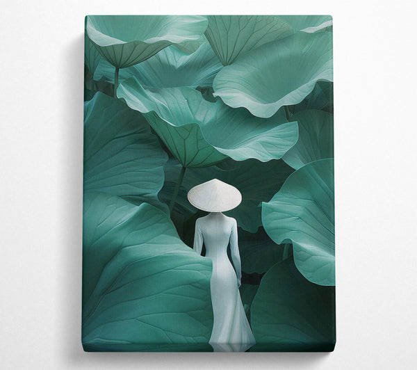  A Canvas Print of The Lady In The Lotus Garden Canvas Print