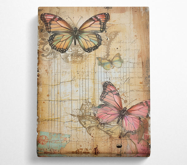  A Canvas Print of Vintage Butterflies Canvas Art