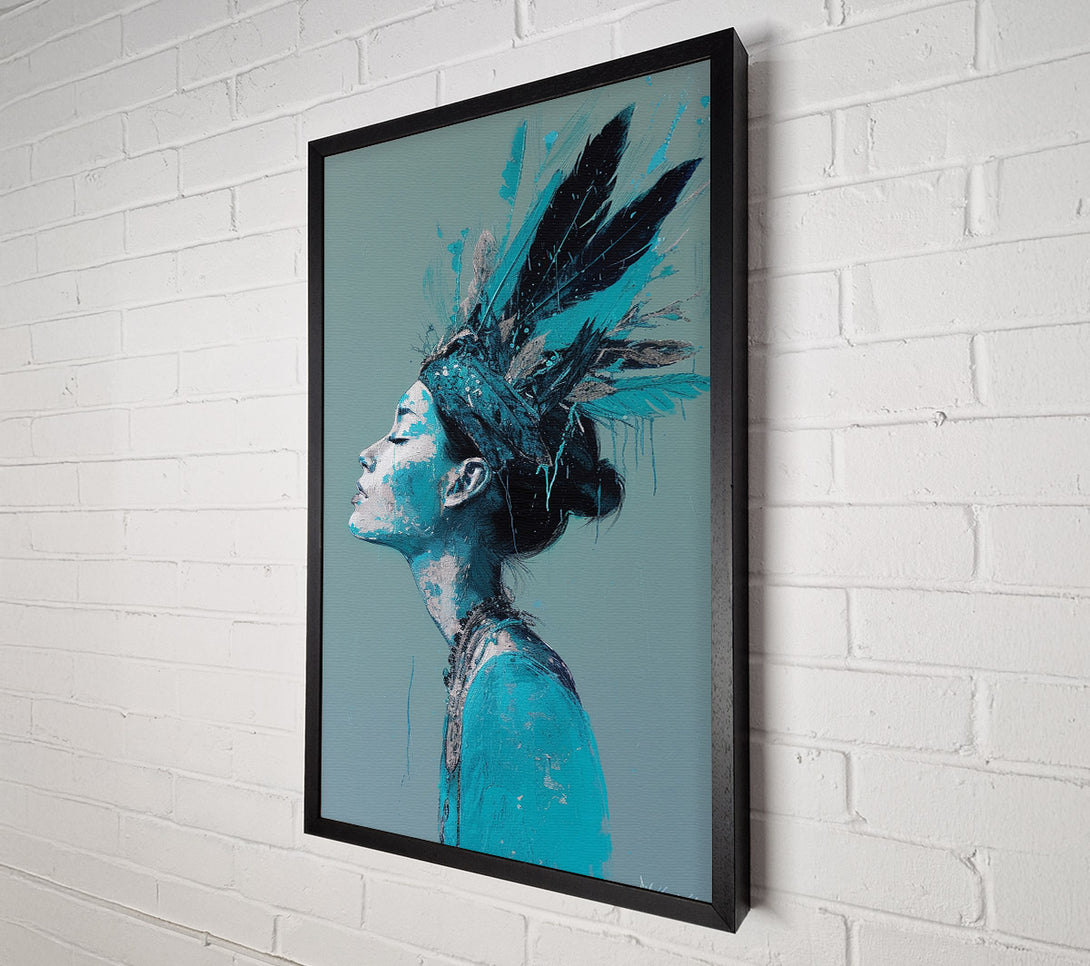  A Canvas Print of Teal Tribal Queen Canvas Art