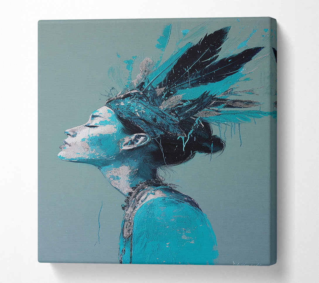  A Canvas Print of Teal Tribal Queen Canvas Art
