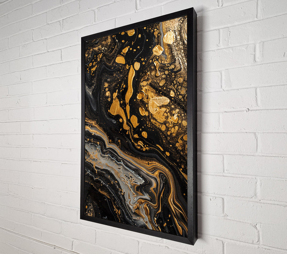  A Canvas Print of Golden Splatter Canvas Print