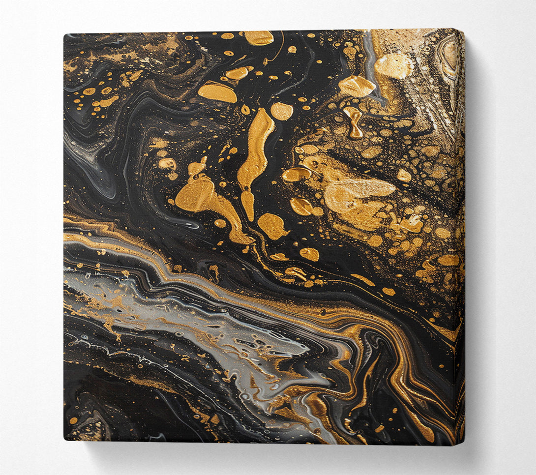  A Canvas Print of Golden Splatter Canvas Print