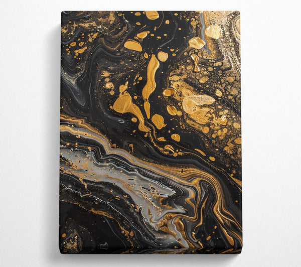  A Canvas Print of Golden Splatter Canvas Print