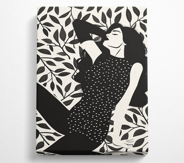  A Canvas Print of A Woman Amidst The Leaves Canvas Art