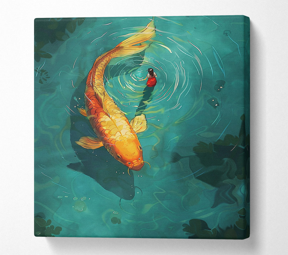  A Canvas Print of The Girl And The Koi Canvas Wall Art