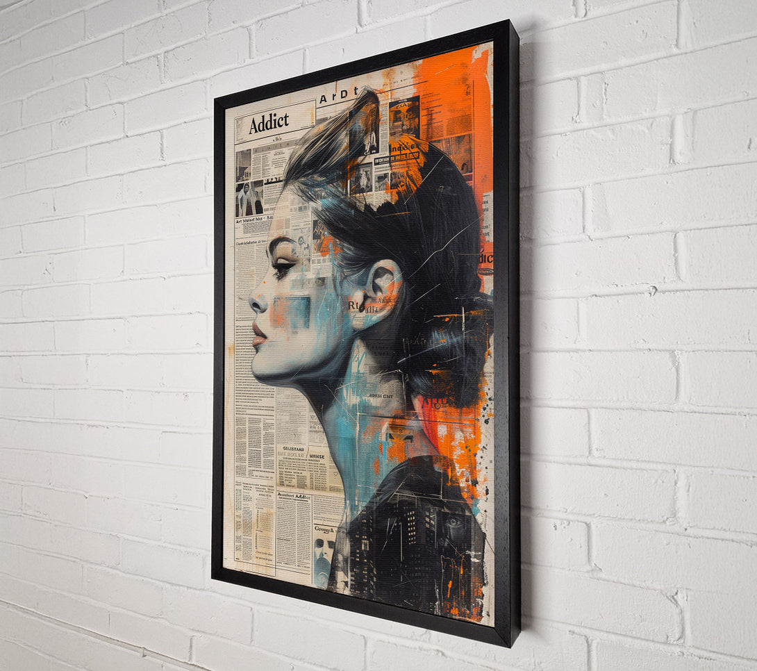  A Canvas Print of The Newsprint Siren Canvas Print
