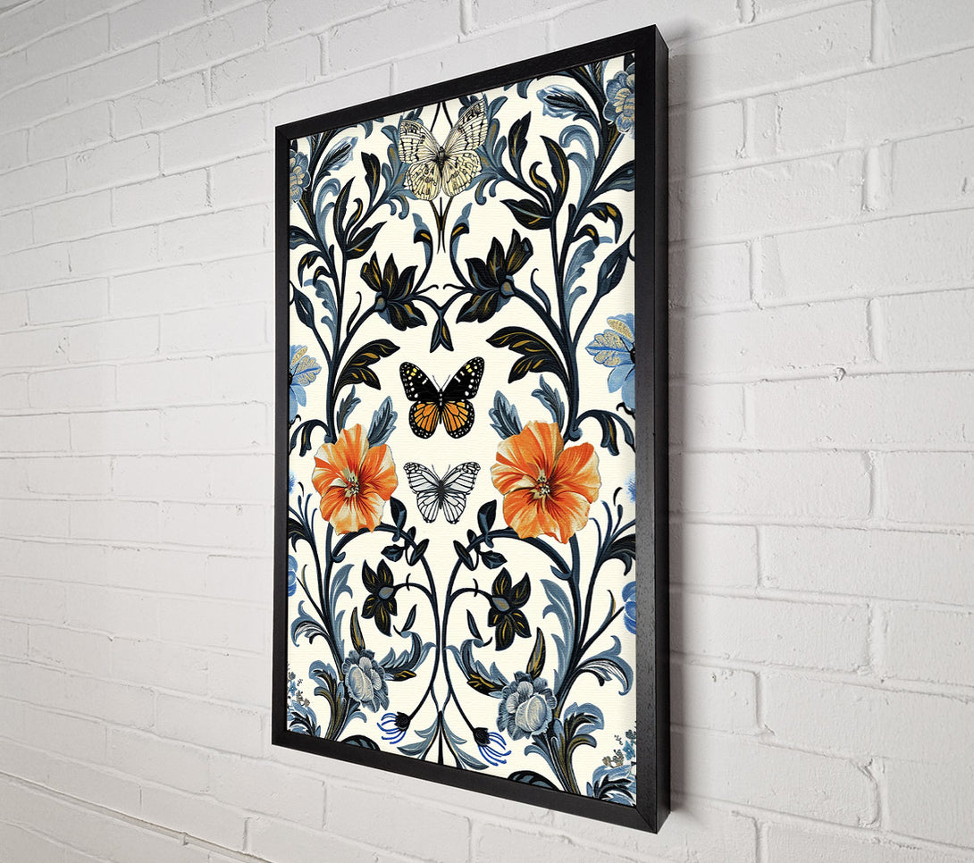  A Canvas Print of Butterflies And Flowers Canvas Wall Art