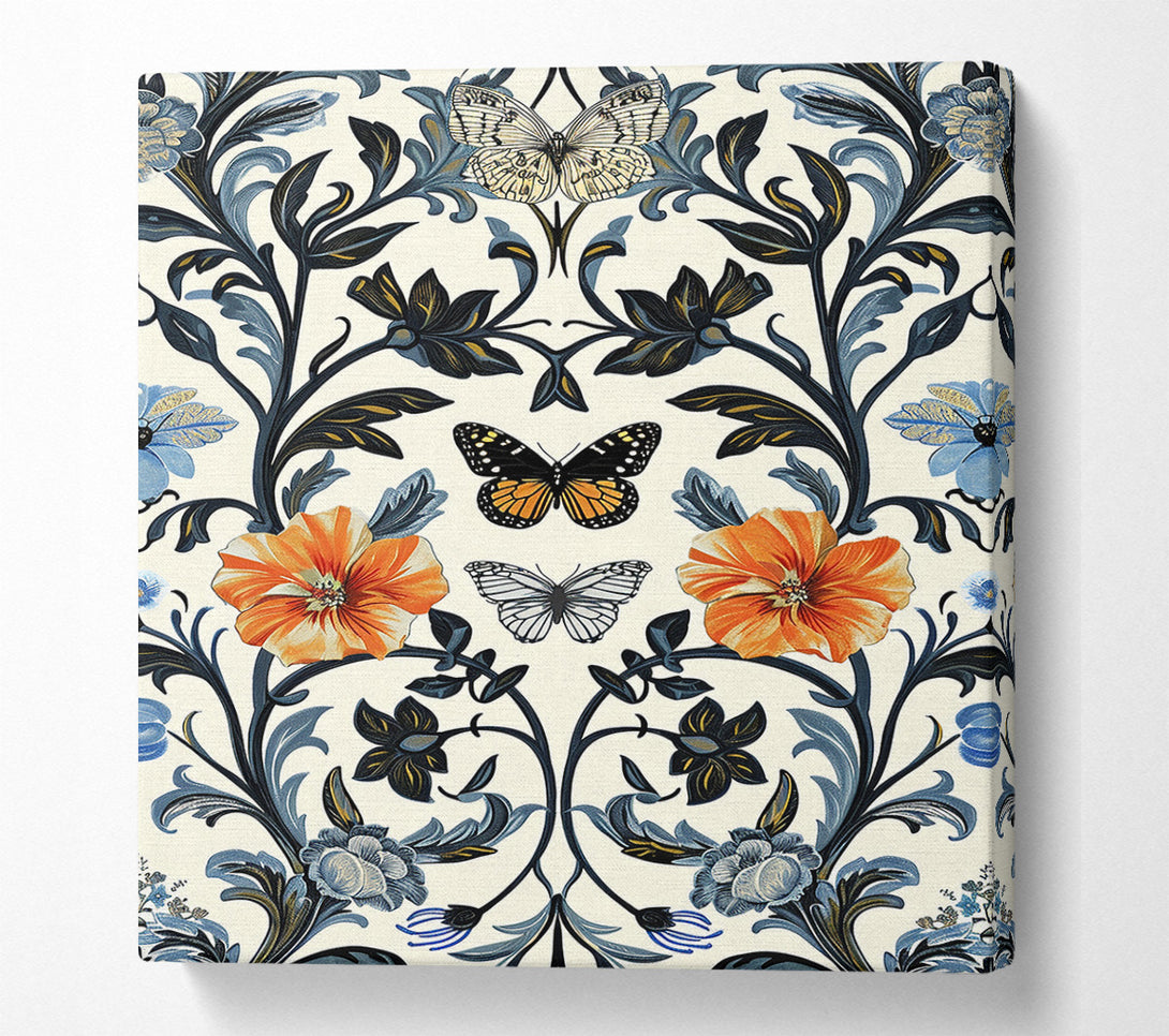  A Canvas Print of Butterflies And Flowers Canvas Wall Art