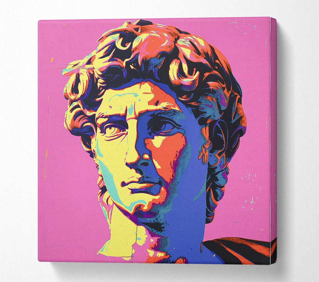  A Canvas Print of Statue In Pop Art Canvas Wall Art