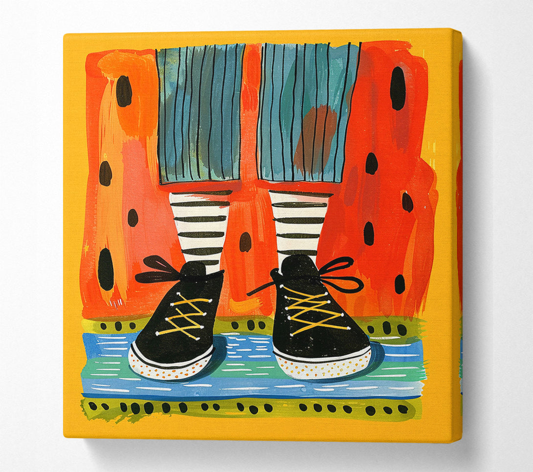  A Canvas Print of Stripes And Sneakers Canvas Wall Art