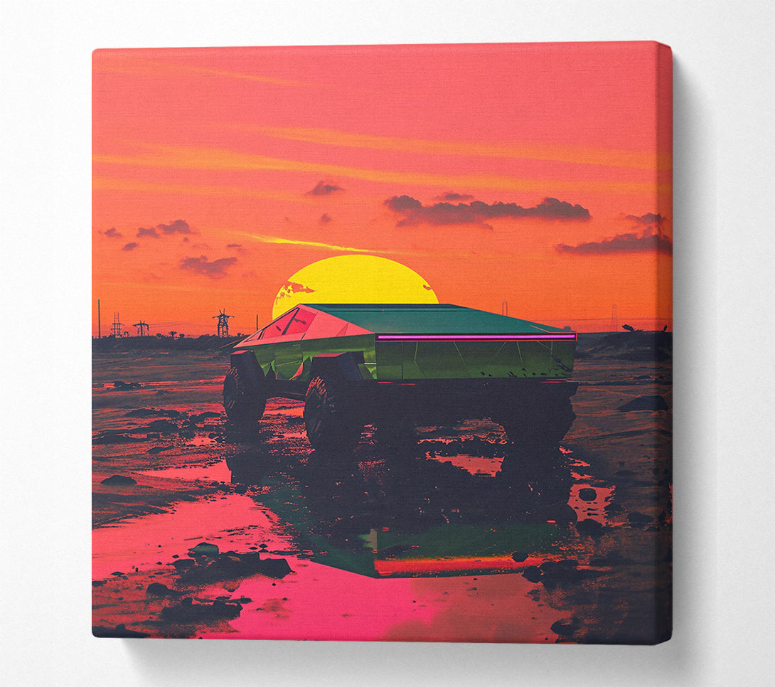  A Canvas Print of Pink Sunset Ride Canvas Print