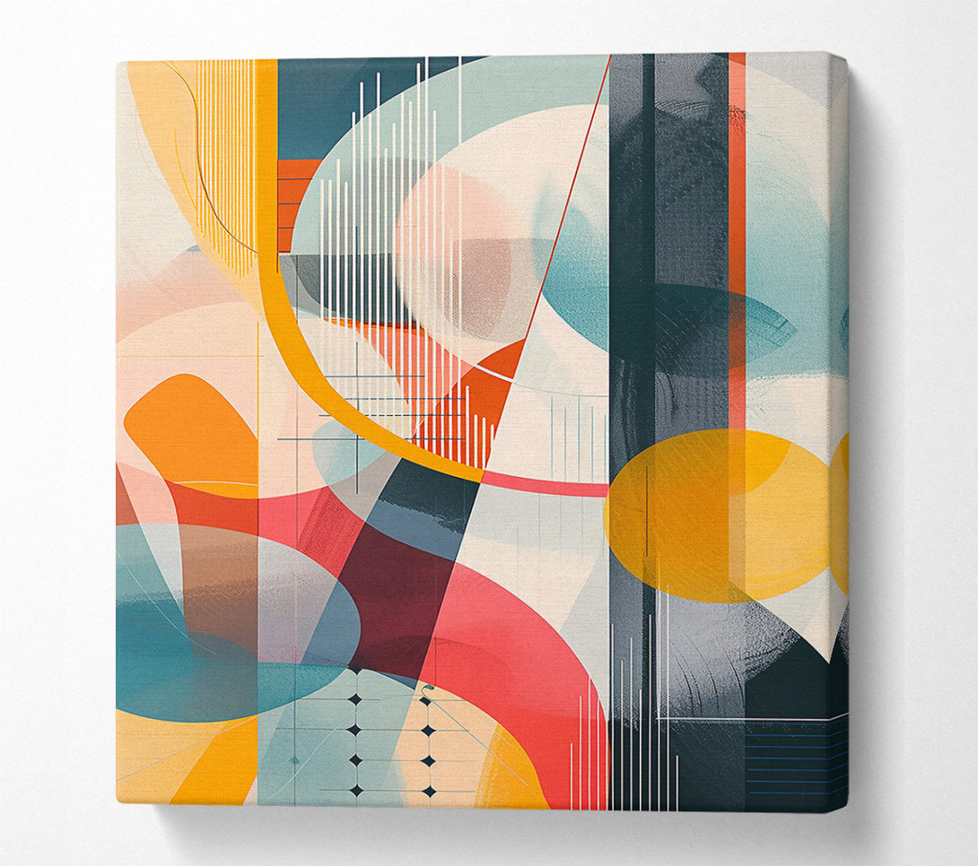  A Canvas Print of Golden Abstract Shapes Canvas Wall Art